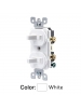 Leviton 5334-W - Duplex Style Single-Pole / Single-Pole AC Combination Switch - 20 Amp - 120/277 Volt - Non-Grounding - Side Wired - White